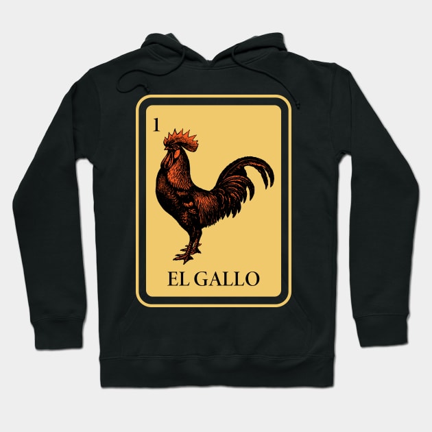 Mexican El Gallo lottery traditional rooster Bingo Card game Hoodie by FunnyphskStore